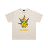 False Perception 2Pac Cartoon Graphic Vintage Washed White Tee