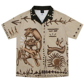Travis Scott Cactus Jack Art Graphic Short Sleeve Camp Collar Shirt