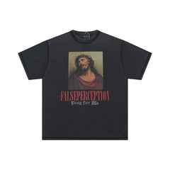 False Perception Pray For Me Portrait Vintage Washed Black Tee