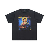 False Perception Saint Portrait Vintage Washed Black Tee