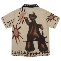 Travis Scott Cactus Jack Art Graphic Short Sleeve Camp Collar Shirt