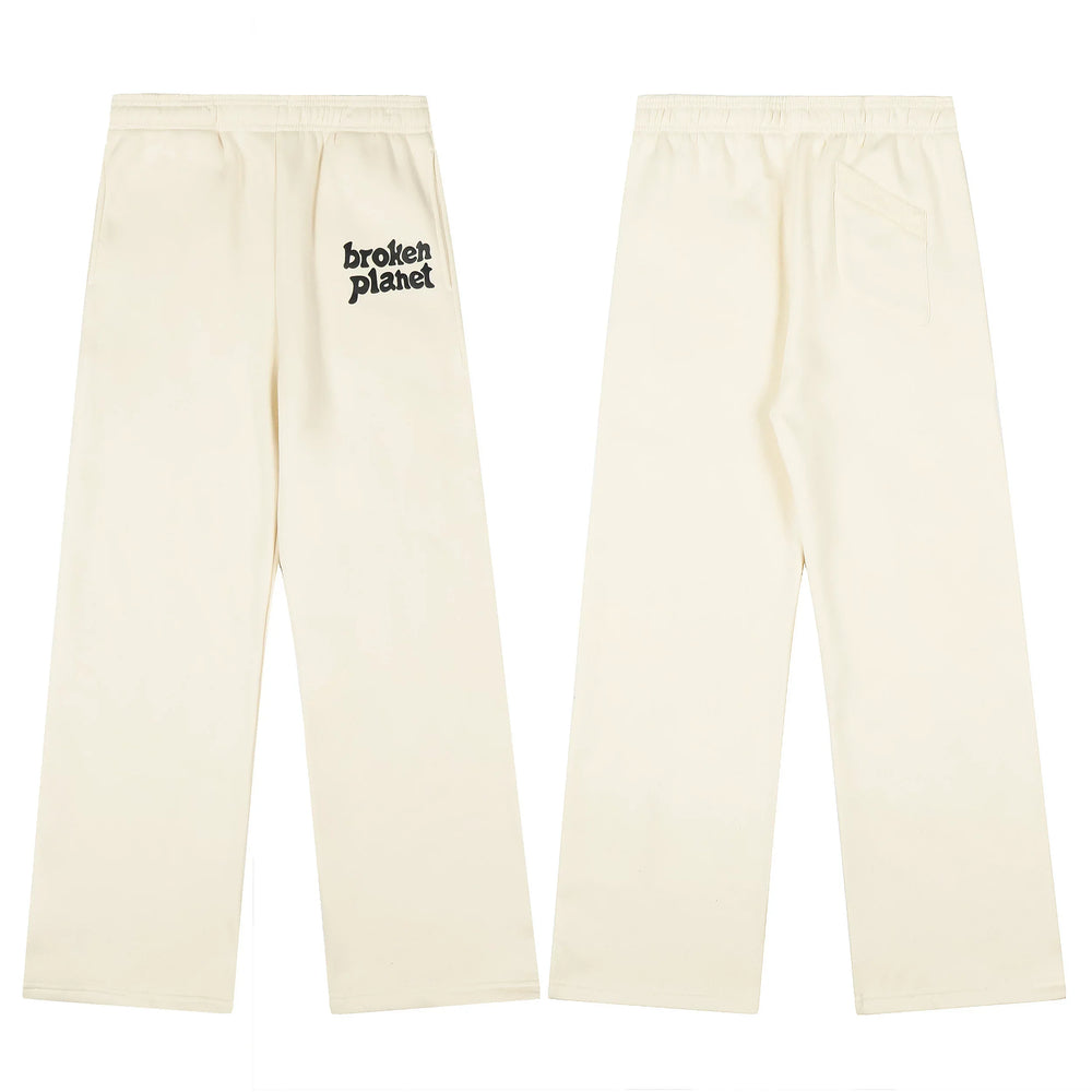 Broken Planet Foam Print Loose Fit Sweatpants - Cream White