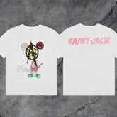 Saint Jack Cartoon Devil Character Double Sided Graphic T-Shirt