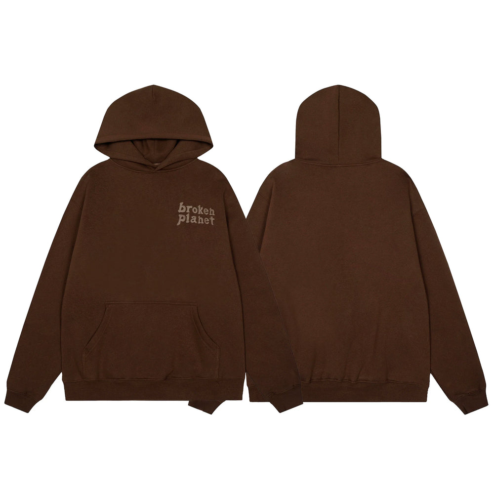 Broken Planet Foam Logo Hoodie - Espresso Brown