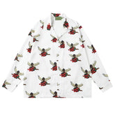 Denim Tears White All Over Cherub Angel Print Oversized Long Sleeve Shirt