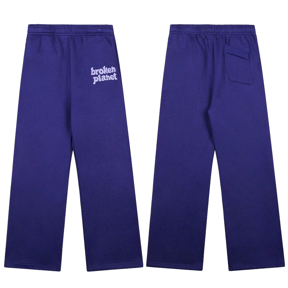 Broken Planet Foam Print Loose Fit Sweatpants - Deep Purple