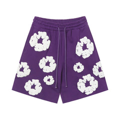 Denim Tears Cotton Wreath Purple Unisex Sweat Shorts