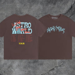 Travis Scott Astroworld Tour Wish You Were Here Brown Tee