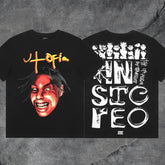 Travis Scott Utopia In Stereo Portrait Double Sided Graphic Tee