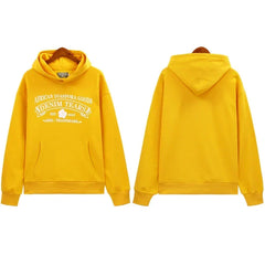 Denim Tears Bright Yellow Vintage Gothic Letter Graphic Hoodie