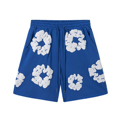 Denim Tears Wreath Print Blue Casual Sweat Shorts