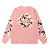 Denim Tears Pink Crewneck Sweatshirt Front Flower Wreath