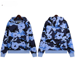 Denim Tears Navy Blue Camo White Floral All Over Print Zip Up Hoodie