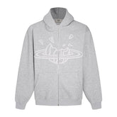 Broken Planet Full Zip Hoodie - Heather Grey