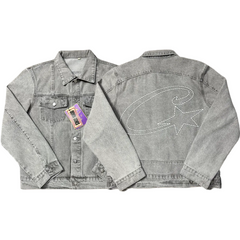 Corteiz C‑Star Stitched Grey Washed Denim Trucker Jacket