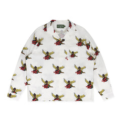 Denim Tears White Cherub Long Sleeve Button-Up Shirt