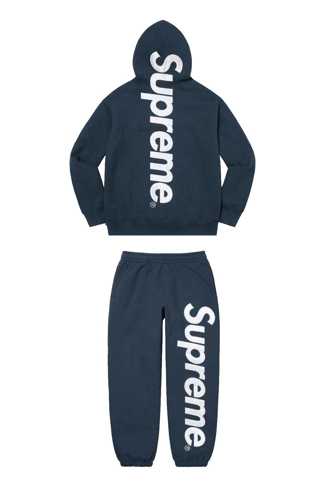 Supreme Side Logo Hoodie & Sweatpants Set – Navy