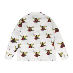Denim Tears White Cherub Long Sleeve Button-Up Shirt
