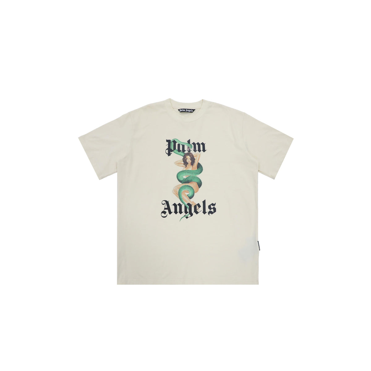 PALM ANGELS SNAKE WOMAN GRAPHIC OFF‑WHITE OVERSIZED T‑SHIRT