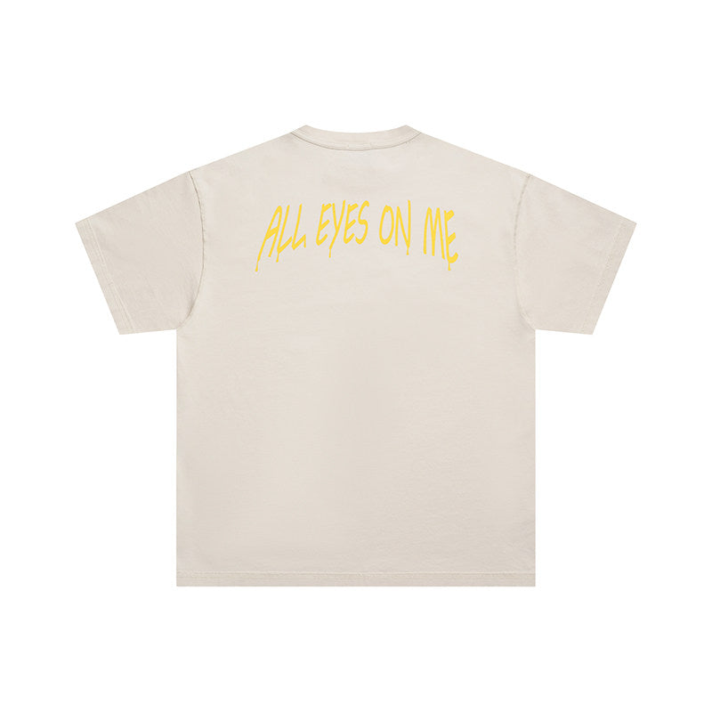 False Perception 2Pac Cartoon Graphic Vintage Washed White Tee