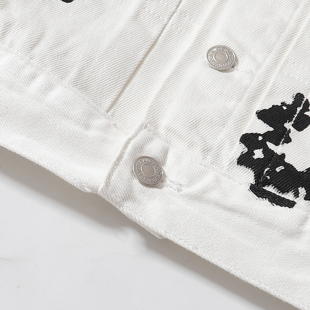 Denim Tears All‑Over Black Floral Print Streetwear Jacket
