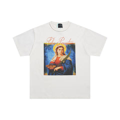False Perception Saint Portrait Vintage Washed Off White Tee