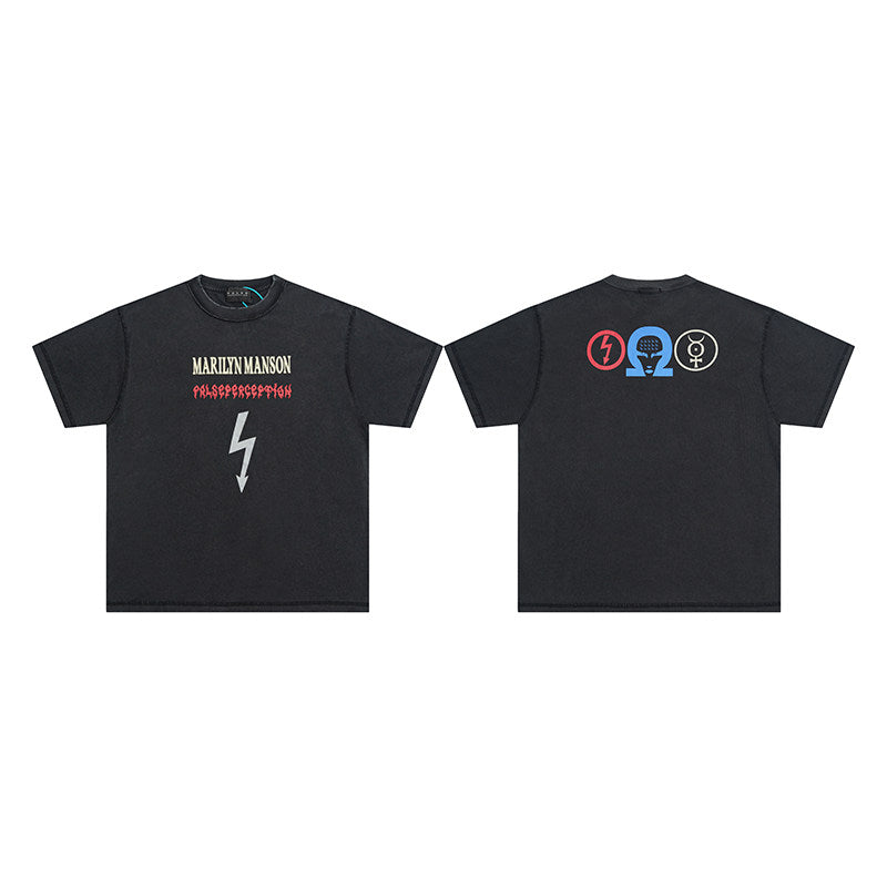 False Perception Marilyn Manson Graphic Vintage Wash T-Shirt