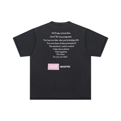False Perception Men In Black Cartoon Figure Vintage Tee