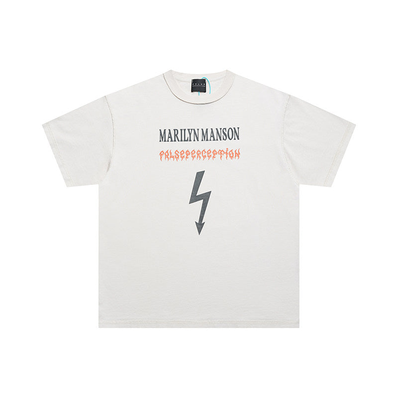 False Perception Marilyn Manson Lightning Graphic Vintage Tee