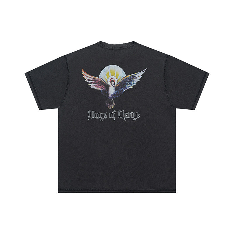 False Perception Pray For Me Portrait Vintage Washed Black Tee