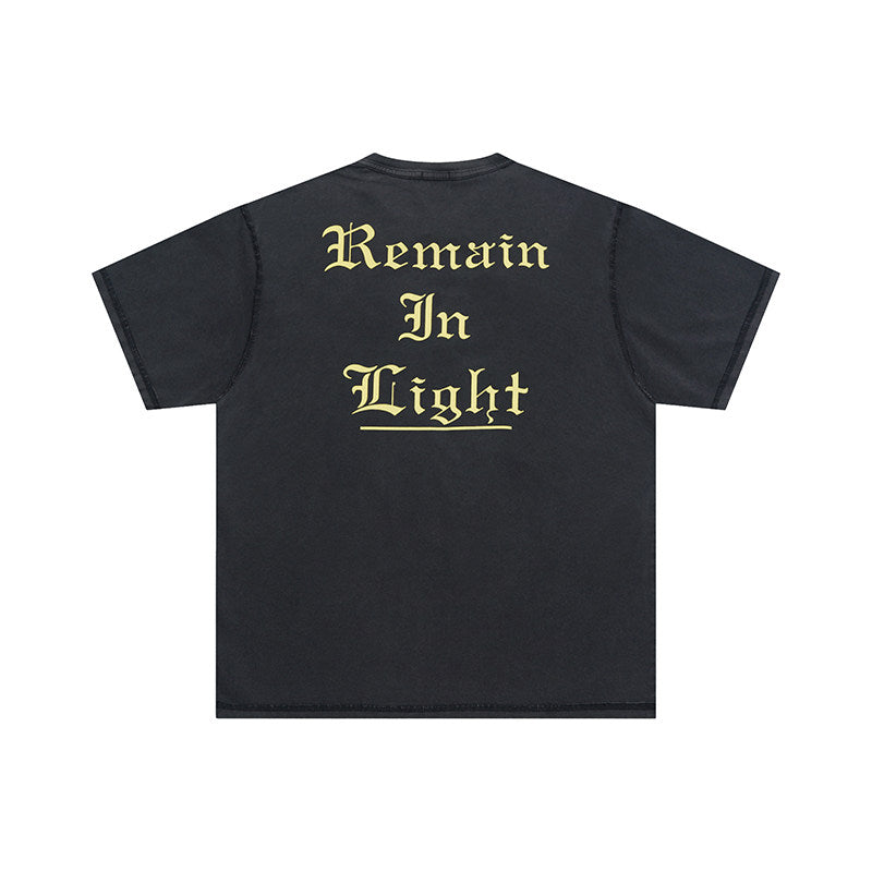 False Perception Saint Portrait Vintage Washed Black Tee
