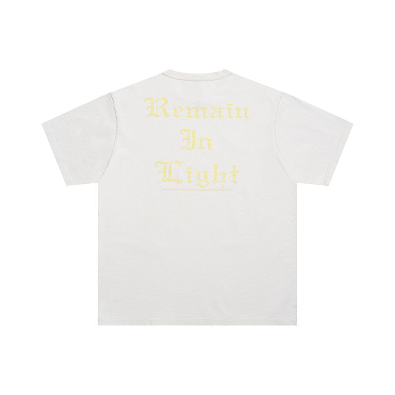 False Perception Saint Portrait Vintage Washed Off White Tee