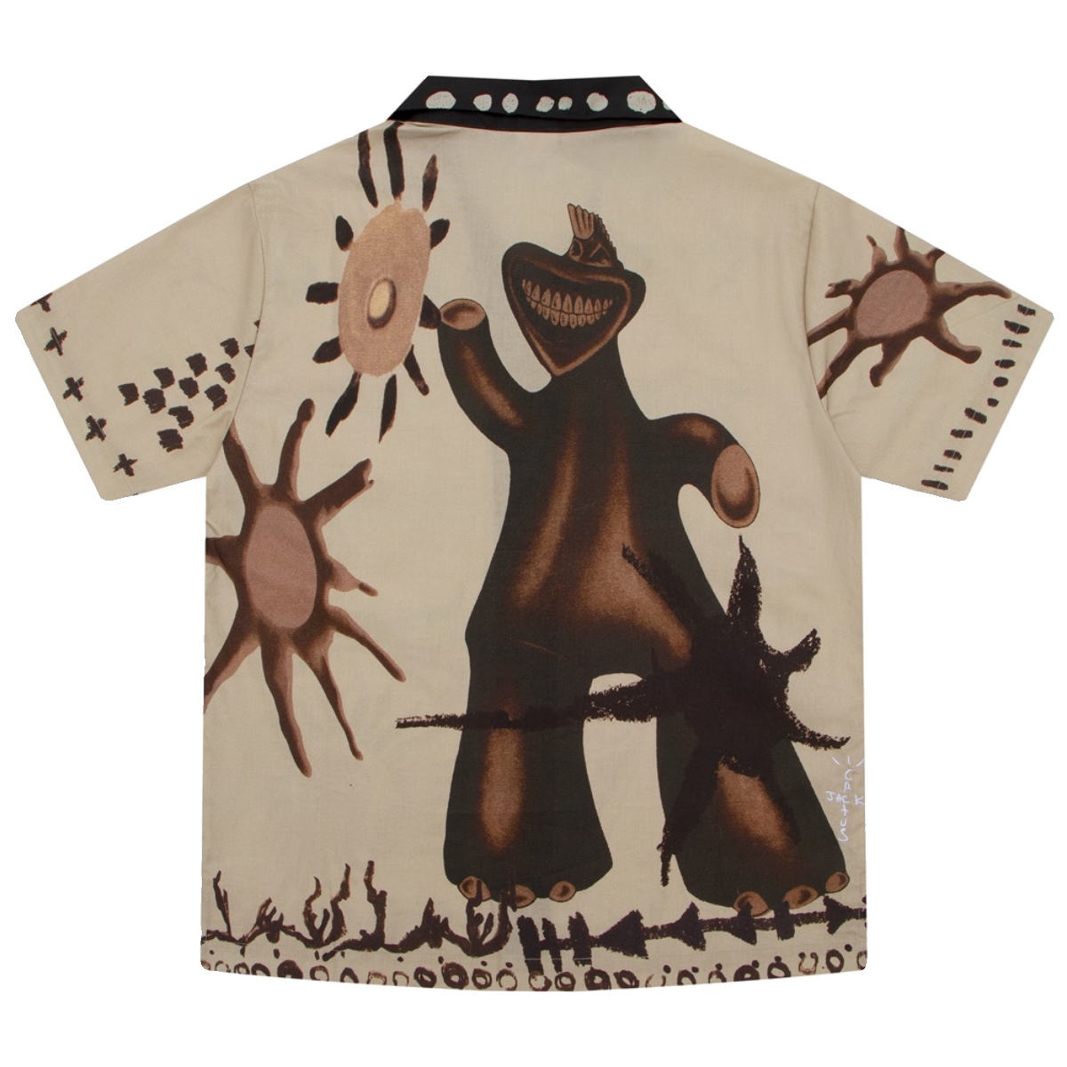 Travis Scott Cactus Jack Art Graphic Short Sleeve Camp Collar Shirt