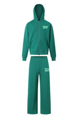 BROKEN PLANET FULL ZIP HOODIE SWEATSET GREEN