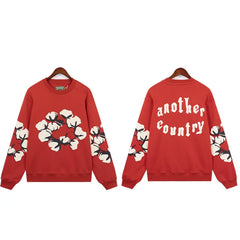 Denim Tears Another Country Cotton Wreath Red Crewneck Sweatshirt