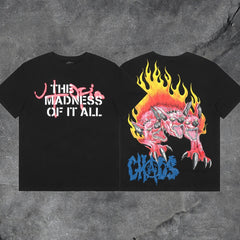 Travis Scott Utopia Madness Cerberus Flame Double Sided T-Shirt