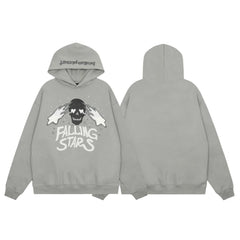 Broken Planet "Falling Stars" Graphic Hoodie - Cement Grey