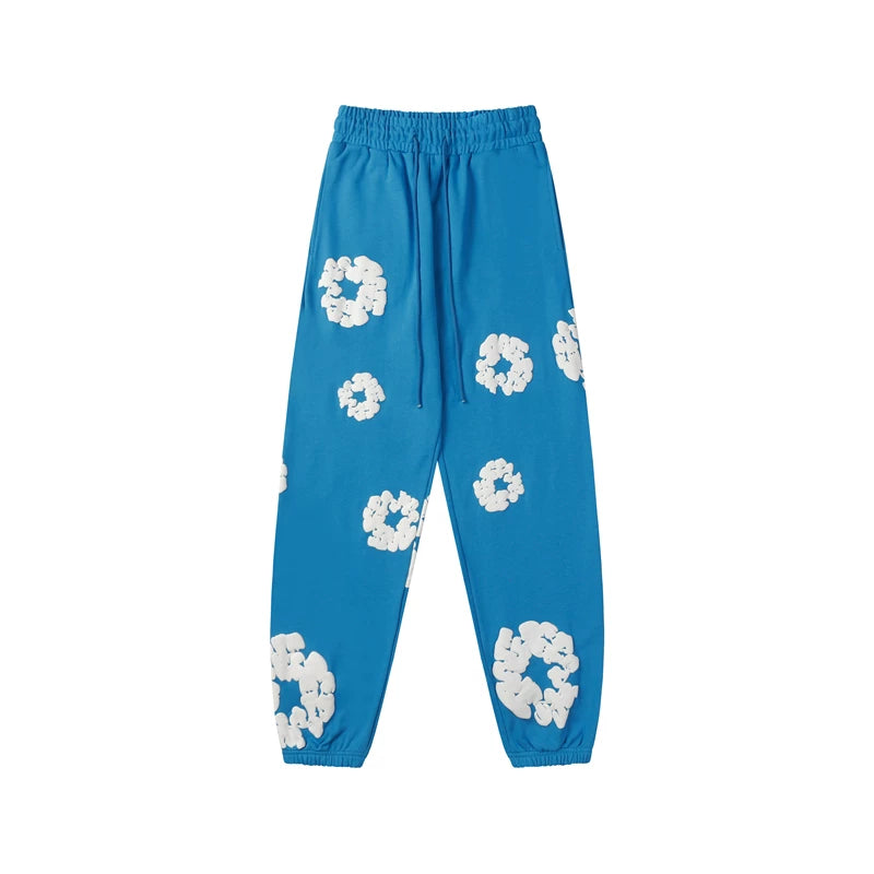 Denim Tears Kapok Foam Print Jogger Pants Sky Blue Streetwear Trousers