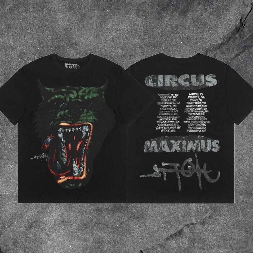 Travis Scott Circus Maximus Wolf Tour Double Sided Tee