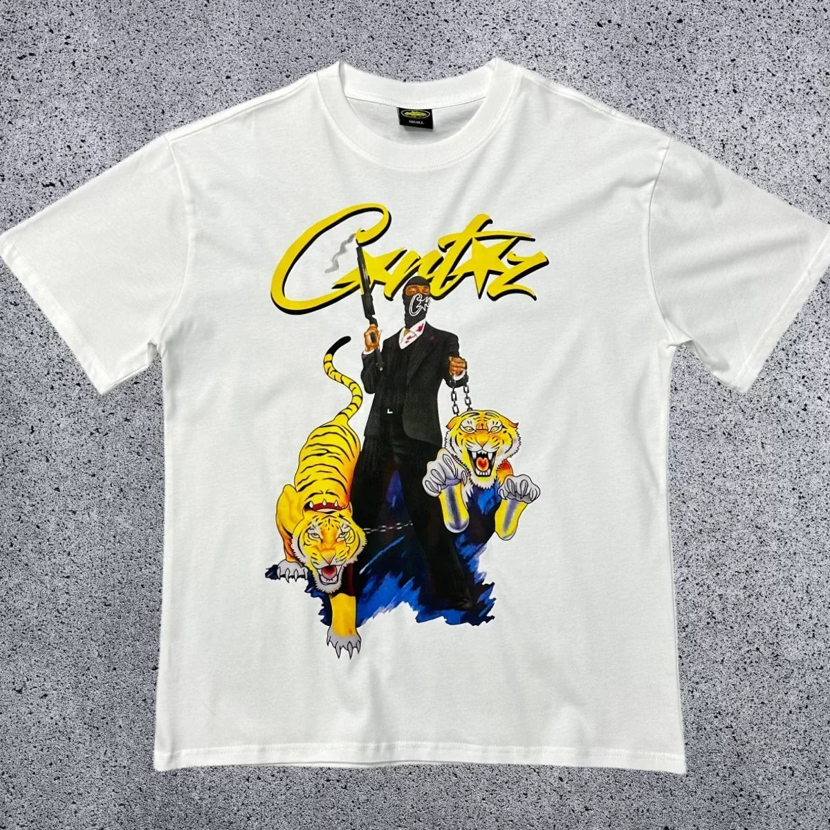 Corteiz "Tiger Gangster" Graphic T-Shirt – White | Authentic Streetwear