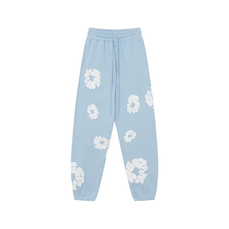 Denim Tears Kapok Foam Print Jogger Pants Light Blue Streetwear Trousers