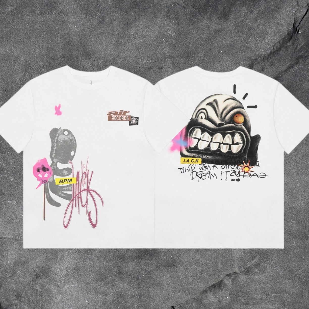 Travis Scott Cactus Jack Monster Cartoon Double Sided Graphic Tee
