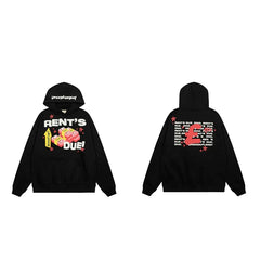 Broken Planet "RENT'S DUE!" Graphic Hoodie - Black