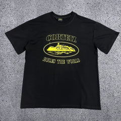 Corteiz "Rules The World" Alcatraz Graphic Tee (Black & Yellow Edition)