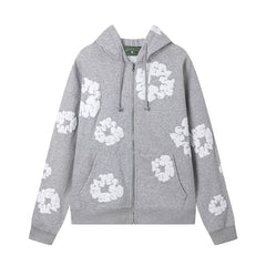Denim Tears Cotton Wreath Full Zip Hoodie Heather Grey