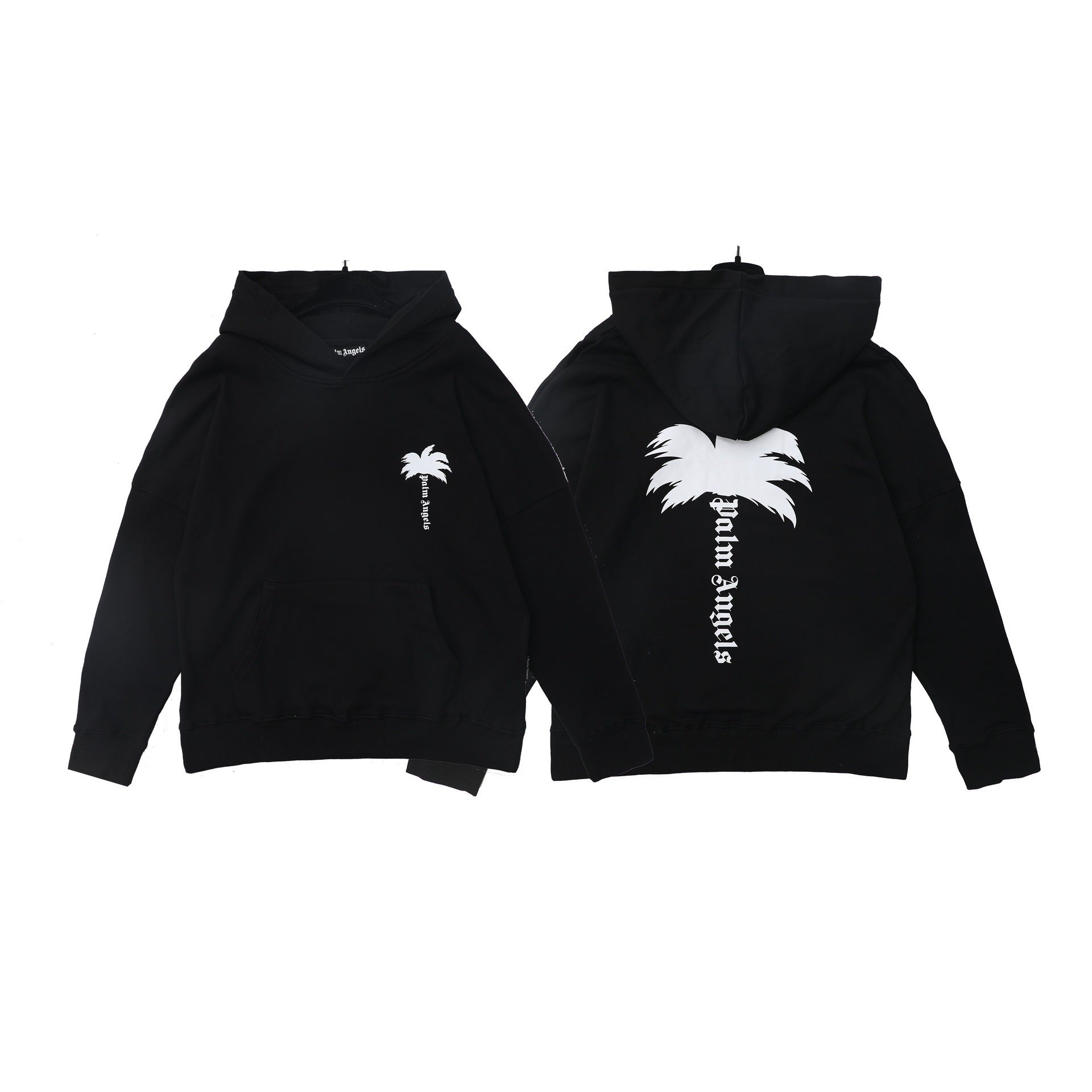 Palm Angels Palm Tree & Logo Back Print Hoodie - Black