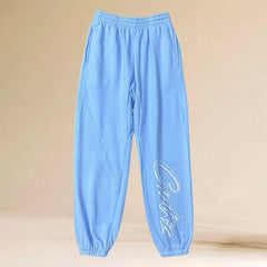 Corteiz Signature Script Heavyweight Sweatpants blue