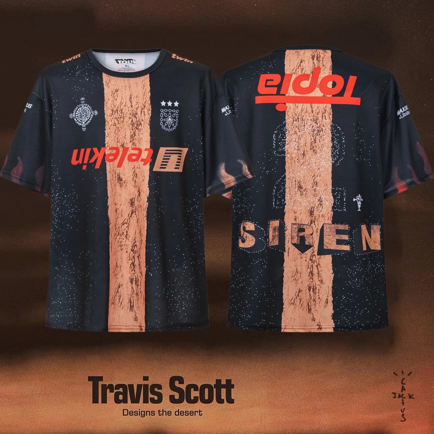 Travis Scott Utopia Siren Black Panel Soccer Jersey