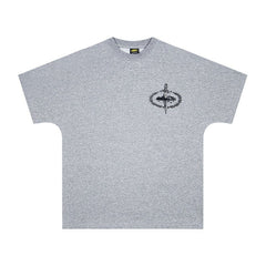 Corteiz X Slaughter Gang 21 Savage Grey Graphic Short Sleeve T‑shirt