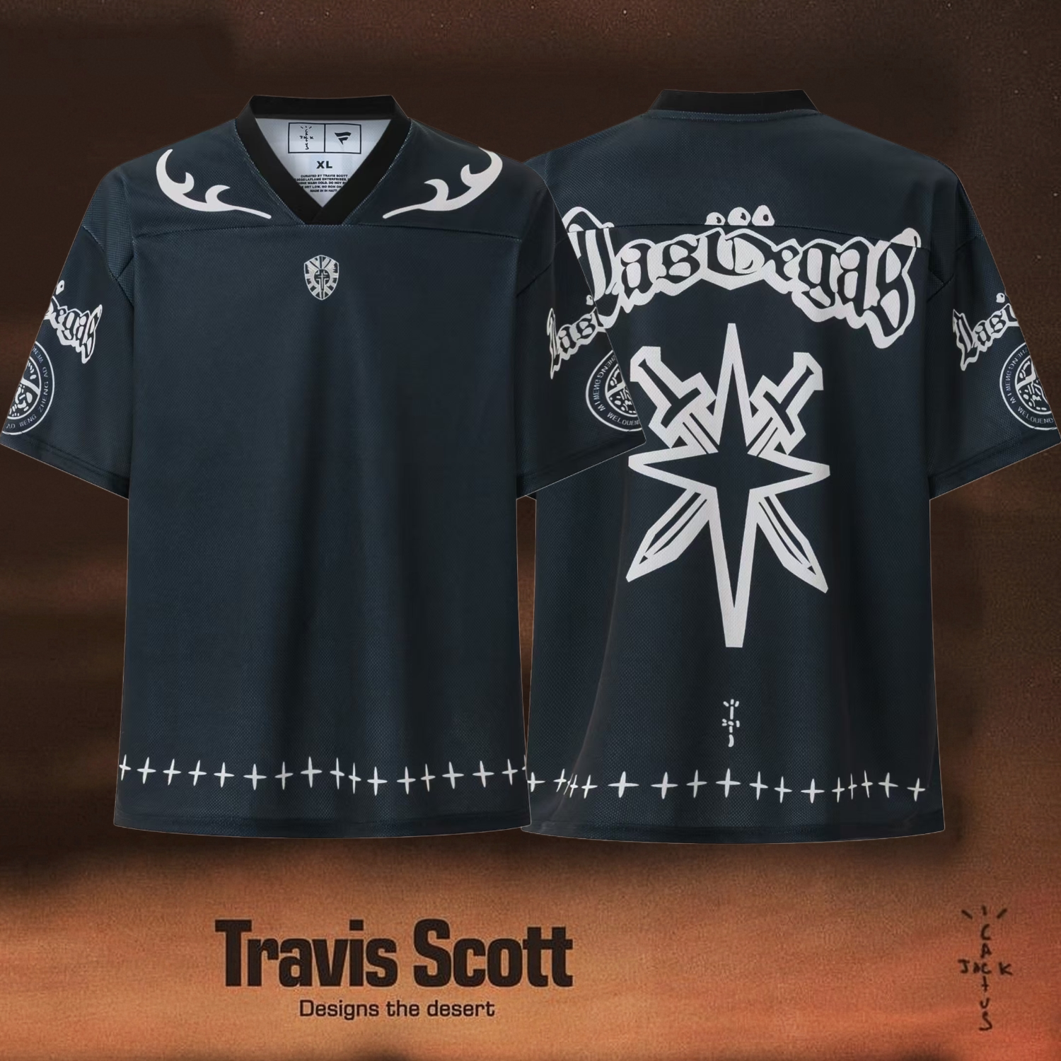 Travis Scott Las Vegas Star Sword Black Football Jersey